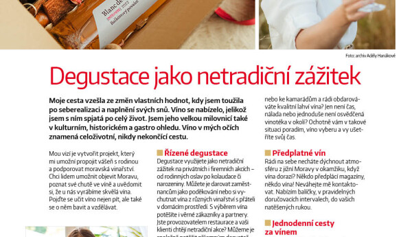 Adéla Hanáková - Degustace jako netradiční zážitek